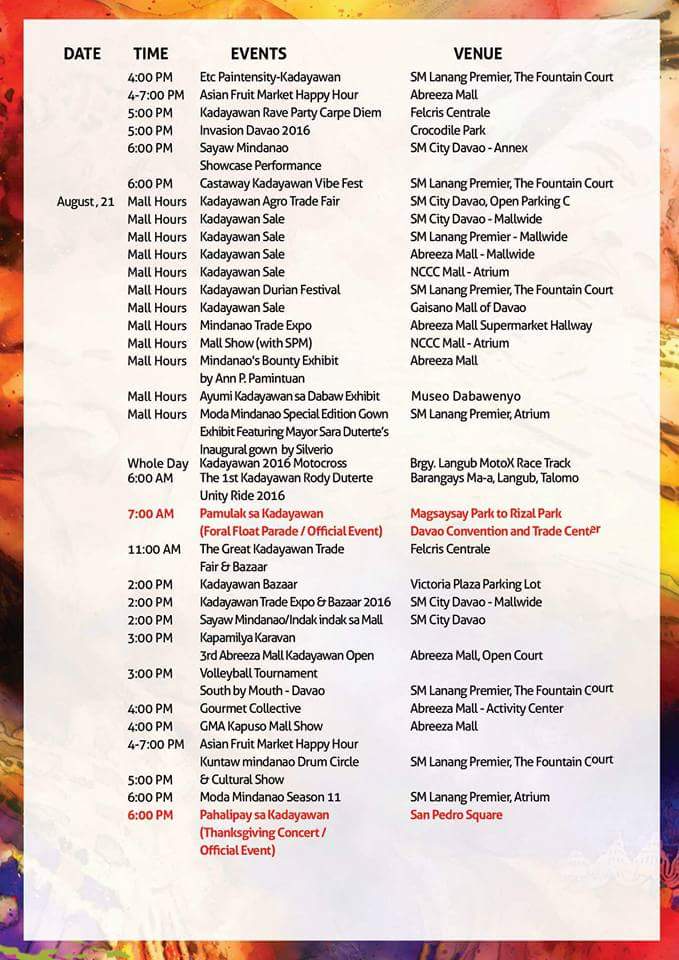 kadayawan 2016 schedule of events 5